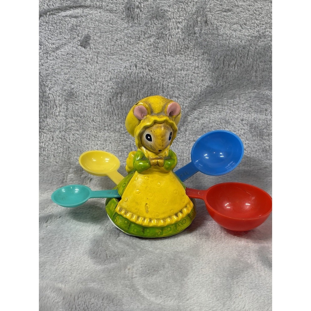 Lorrie Design‎ Mouse Figural Measuring Spoon Holder Ceramic Japan Vintage